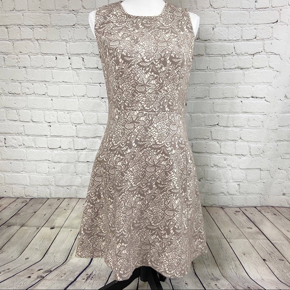 4/$25 Loft outlet brown and beige fit and flair dress
